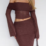 In Too Deep Long Sleeve Knit Top Chocolate