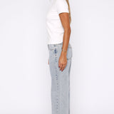 Zara Low Rise Straight Leg Jeans Light Blue