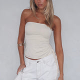 How Will It End Strapless Top Butter