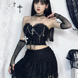 Gothic Sexy Harajuku Strapless E Girl Grunge Crop Top