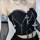 Gothic Sexy Harajuku Strapless E Girl Grunge Crop Top