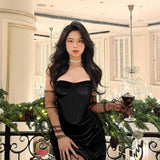 Gothic Velvet Sleeveless Lolita Emo Grunge Punk Sexy Elegant Clubwear Mini Dress