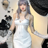 Lace Gothic Retro Mesh Flare Sleeve Witchy Bodycon Goth Cocktail Vintage Dress