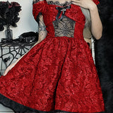 Mini Party Aesthetic One Shoulder Strap Sexy Lace Cutouts Elegant A-Line High Waist Prom Y2K Grunge Clubwear Dress