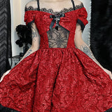 Mini Party Aesthetic One Shoulder Strap Sexy Lace Cutouts Elegant A-Line High Waist Prom Y2K Grunge Clubwear Dress