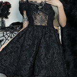 Mini Party Aesthetic One Shoulder Strap Sexy Lace Cutouts Elegant A-Line High Waist Prom Y2K Grunge Clubwear Dress