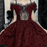 Mini Party Aesthetic One Shoulder Strap Sexy Lace Cutouts Elegant A-Line High Waist Prom Y2K Grunge Clubwear Dress
