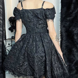Mini Party Aesthetic One Shoulder Strap Sexy Lace Cutouts Elegant A-Line High Waist Prom Y2K Grunge Clubwear Dress
