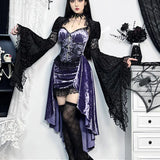 Steampunk High Low Vintage Floral Lace Spaghetti Strap Lolita Lace Up Corset Dress