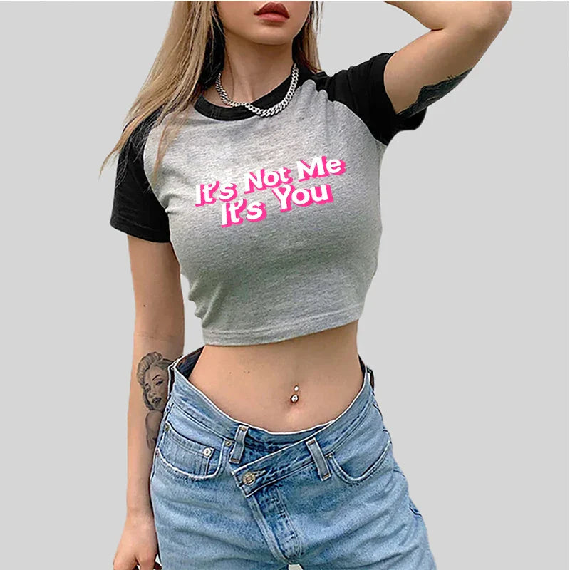 Not Me Not You Y2k Crop Top Fairy Grunge Crop Top