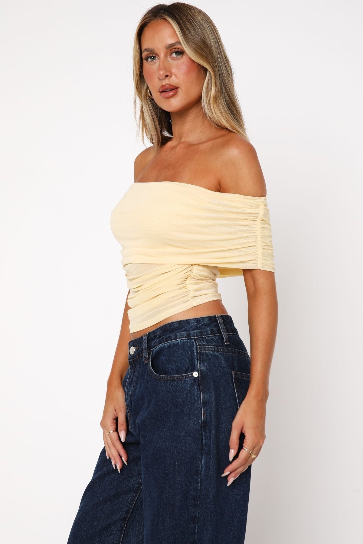Show Out Mesh Top Lemon