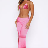 Luminous Maxi Skirt Blush Bloom
