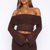 In Too Deep Long Sleeve Knit Top Chocolate