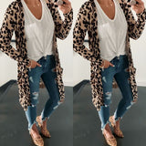 Cardigan Fashion Sweaters Long Sleeve Leopard Print Knitted Tops Leopard Print Outwear