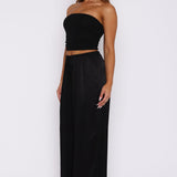 Catching Up Wide Leg Pants Black