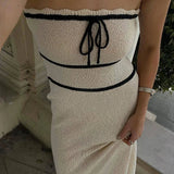 Strapless Sleeveless Backless Slim Y2K Chic Elegant Knitted Summer Fashion Party Dresses Maxi Dress