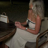 Strapless Sleeveless Backless Slim Y2K Chic Elegant Knitted Summer Fashion Party Dresses Maxi Dress