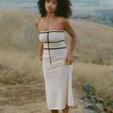 Strapless Sleeveless Backless Slim Y2K Chic Elegant Knitted Summer Fashion Party Dresses Maxi Dress
