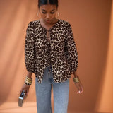 Korean Fashion Casual Lace Up O-neck Ruffled Hem Summer Bow Puff Sleeves Office Lady Shirt Blouse