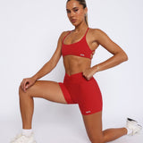 Radiate High Waisted Shorts Cherry Red