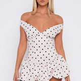 The Moment I Met You Mini Dress Cream/Black Polka Dot