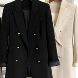 Vintage Long Sleeve Solid Blazer