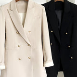 Vintage Long Sleeve Solid Blazer