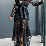 Lace See Through Dress & Lining Sets