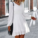 Lantern Sleeve V-neck High Wait Party Dress