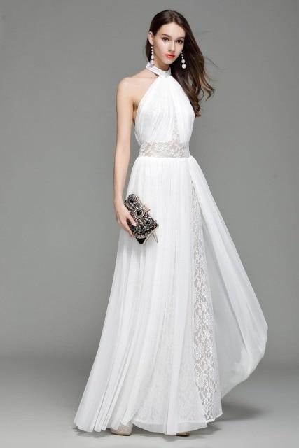 Women's Runway Designer Dresses Sexy Halter Sleeveless Embroidery Lace Open Back Fashion Long Party Prom Maxi Dresses