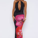 Dancing In Ibiza Maxi Dress Fuchsia Bloom