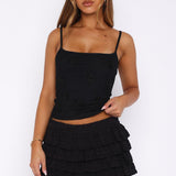 Can't Handle Me Beaded Tank Top Black