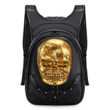 3D Embossed Skull Punk Rock Gothic Leather Rivets Laptop Travel Backpack Bag