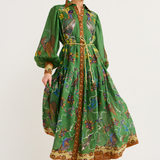 Marcella Balloon Sleeve Animal Maxi Dress
