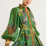 Marcella Balloon Sleeve Animal Maxi Dress
