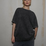 Loose Summer Old Casual Washed Minimalist Short Sleeve Cotton Women's T-shirt