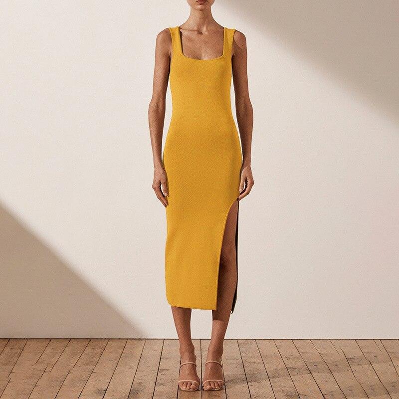 Sexy Sleeveless Backless High Split Long Party Dress