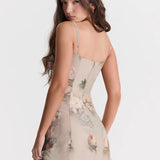 Spaghetti Strap Printed Party Mini Floral Dress