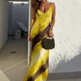 Backless Maxi Dress Sleeveless Floral Dress