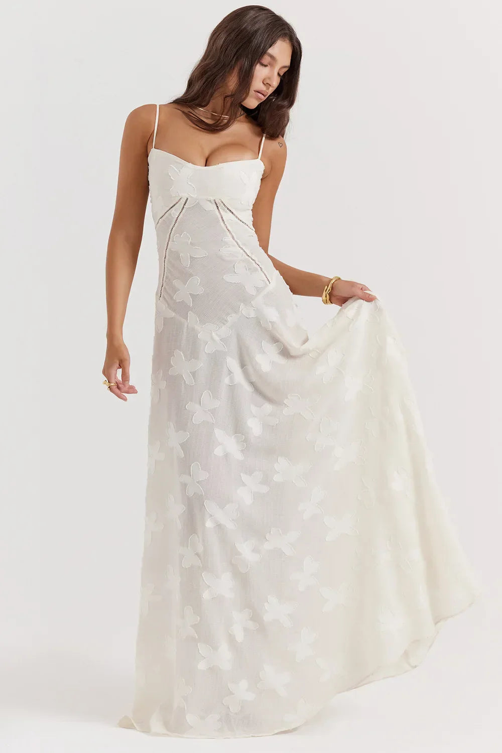 Backless Loose A-line Club Party Floral Dress