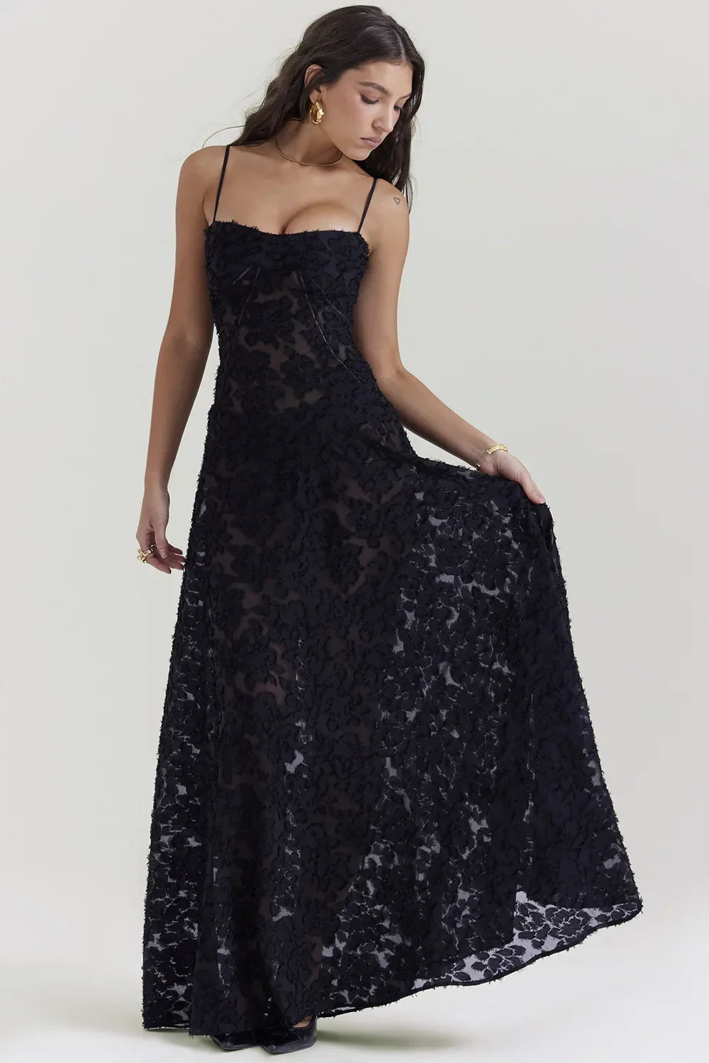 Backless Loose A-line Club Party Floral Dress