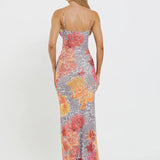 Print Backless Sexy Maxi Dress Sleeveless Floral Dress