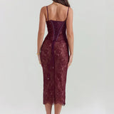Sheer Mesh Long Sleeve Spaghetti Strap Bodycon Floral Dress