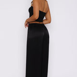 Catching Up Wide Leg Pants Black