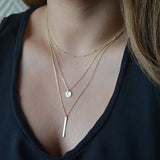European Simple Sequins Bar Coin Multilayer Tassel Tiny Clavicle Gift Necklake