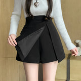 New Autumn Winter Woolen Korean Chic High Waist Shorts Women 2025 Shorts