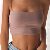 New Fashion Solid Summer Casual Vest Sleeveless Crop Tops