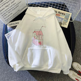 Kawaii Peach Juice Casual Pink Hoodies