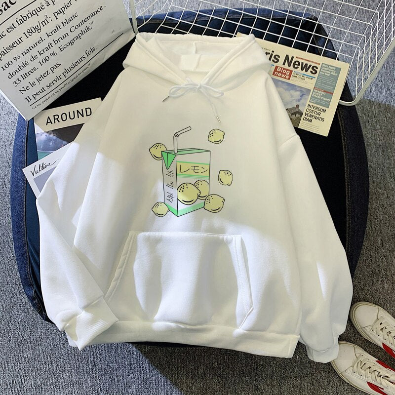 Kawaii Peach Juice Casual Pink Hoodies