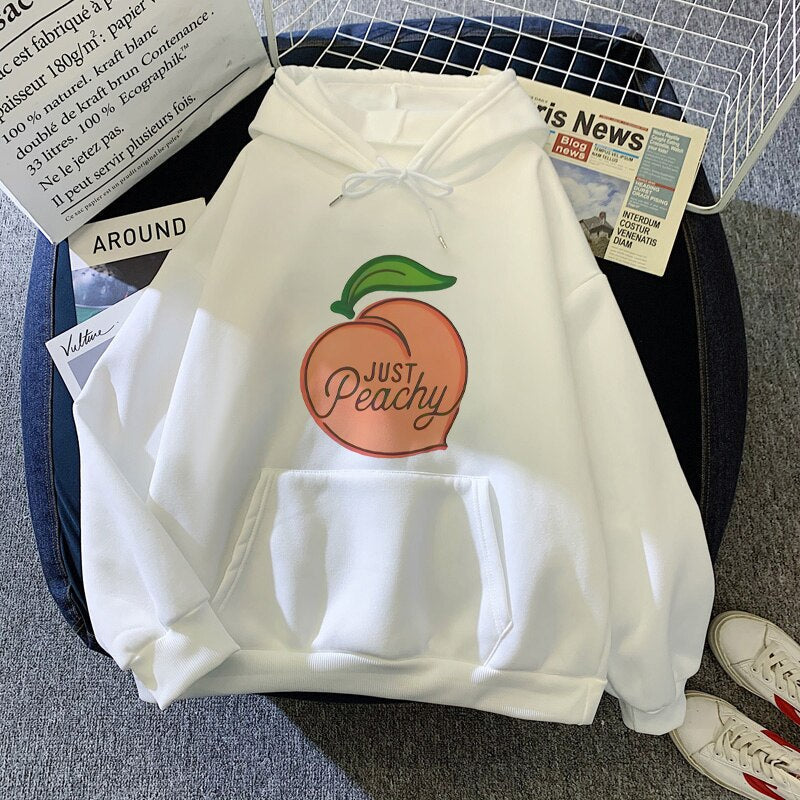 Kawaii Peach Juice Casual Pink Hoodies